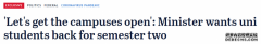 第二学期恢复正常上课？澳教育部长：150万大学
