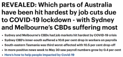 疫情之下，澳洲这些区就业受重创！悉墨CBD首当