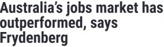 财长：澳洲就业市场表现”超预期“，失业率降