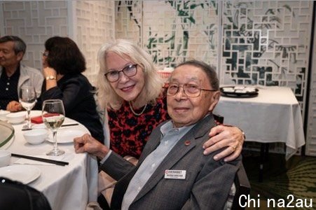 Two people in a restaurant