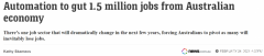 就业市场将迎巨变，150万澳人恐失业！这些岗位
