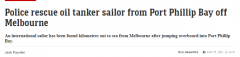 逃避隔离？外国海员在墨尔本跳下国际油轮，目
