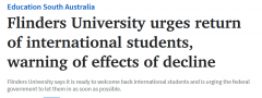 南澳称：中国学生下降20%！澳大做好准备欢迎留