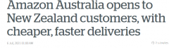 澳洲亚马逊向新西兰人开放，价格更低，送货更