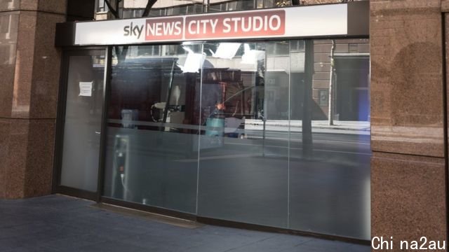 General exterior view of the Sky News City Studio in Elizabeth Street, Sydney, New South Wales, Australia.