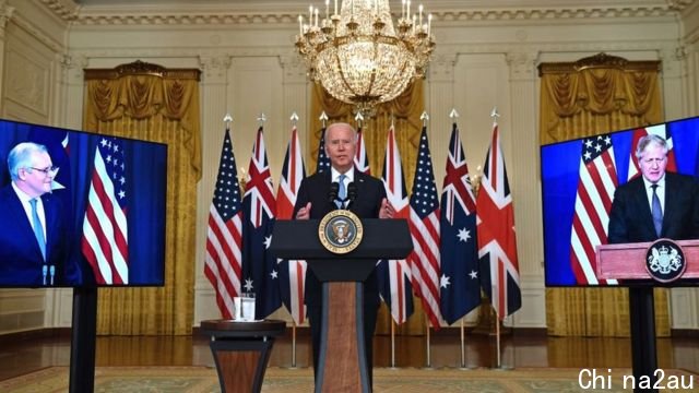 US President Joe Biden speaks on national security with British Prime Minister Boris Johnson and Australian Prime Minister Scott Morrison