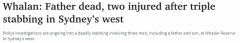 悉尼西区发生持刀伤人事件！一人当场死亡，警