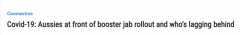澳洲加强针接种数据出炉：新州领先，养老院为