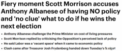 莫里森抨击工党缺少经济政策！“就算他们当选