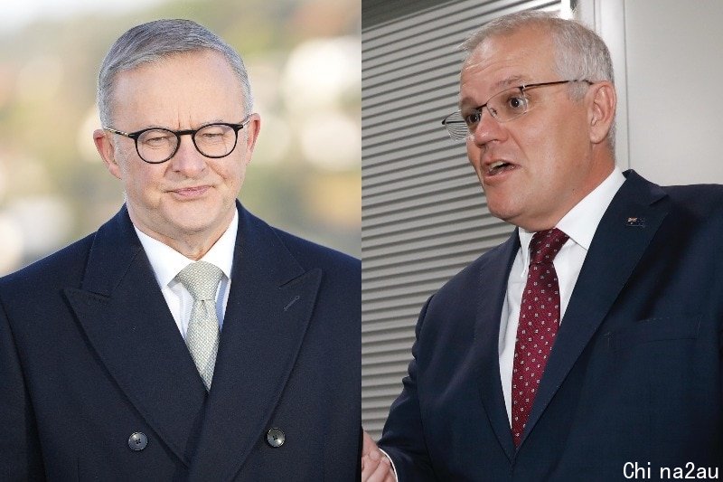 A composite image of Anthony Albanese and Scott Morrison