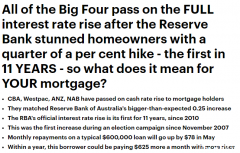 澳联储官宣加息，四大银行紧随其后！房贷月供立涨，租户也恐“难逃一劫”（组图）