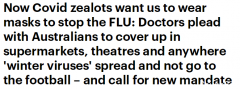 气温下降，澳洲或进入恐怖流感季！专家发出严峻警告，呼吁佩戴口罩（图）