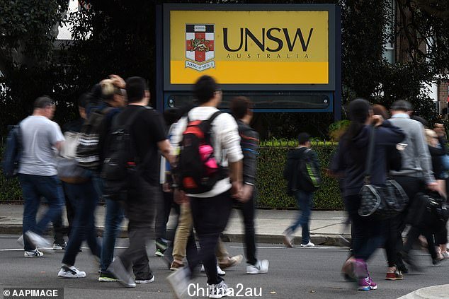 The indexation rate rise means the average HECS debt of $23,685 will rise by $1,013 (pictured, students at UNSW in Sydney)