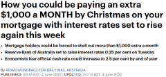 压力山大！澳联储料下周再次加息，房贷月供或增加上千元（组图）
