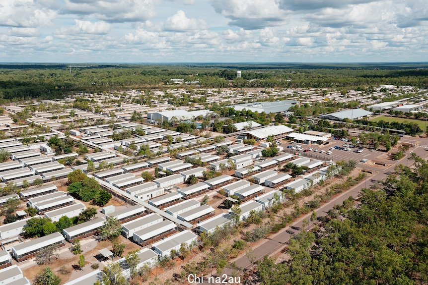 An aerial view of the Howard Springs quarantine facility, near Darwin.