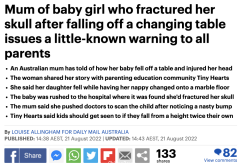 澳洲妈妈给娃换尿布时，不小心摔下床！宝宝不哭不闹，到医院一查，把所有人都吓坏了