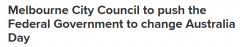 墨尔本市议会将推动联邦政府更改澳洲日，近6成受访者表支持（图）
