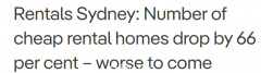 低收入家庭的噩梦！悉尼廉价租房供应暴跌，仅5.9%租金低于$400，同比下降66%