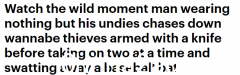 今天早上澳大利亚发生了一起入室盗窃案。男人只穿了内裤。后者翻滚爬行逃走（视频/照片）