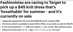 只需 33.75 美元！ Target的特价连衣裙让整个澳洲都为之疯狂，破尺码被人们抢购一空（组图）