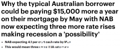澳储行或加息3次，利率飙升至11年高点4.1%！专家：可能引发经济衰退（图）