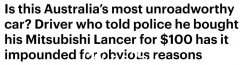 100元买澳洲最差车！没有引擎盖，没有车门，满是铁锈...刚上路就被拦住了（组图）