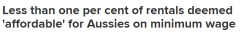 租不起房！澳洲最低工资工人只能负担不到1%的出租屋，专家：史上最差（图）
