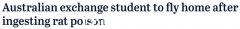 台湾澳大学生误食老鼠药中毒。网友集资20万包机接机！疑似不满台湾小吃的家庭（影片/照片）