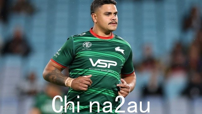 Rabbitohs 的 Latrell Mitchell 尚未对 NRL 的判决做出回应，但他之前告诉新闻集团他不会干预并将事件留给联盟。图片：Cameron Spencer/Getty Images