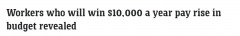 年薪涨幅10,000美元！联邦预算又一赢家公布 25万澳人受惠（图）