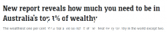 如果你想成为每个国家最富有的1%，你需要多少位数的资产？澳大利亚世界第3，中国第15（组图）