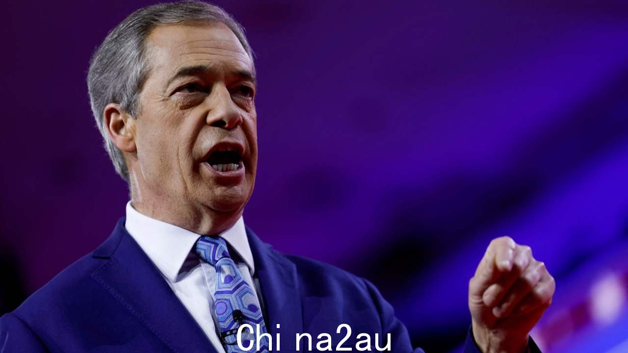 前英国脱欧活动家 Nigel Farage 将参加小唐纳德特朗普的澳大利亚巡回演讲。图片：Anna Moneymaker /盖蒂图片社北美/盖蒂图片社通过法新社。” sizes=