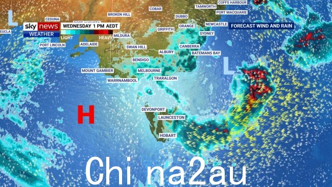 周三上午该国东南部地区仍有可能下雨。图片：天空新闻澳大利亚