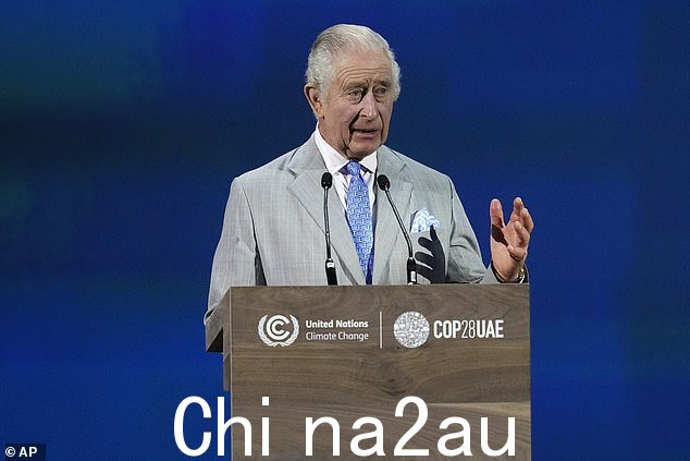 去年 12 月 1 日，国王查理三世在 Cop28 气候峰会开幕式上发表讲话