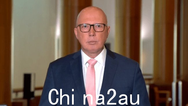 反对党领袖 Peter Dutton 在周四的预算答复演讲中承诺实施全国统一法律来打击持刀犯罪。图片：提供。