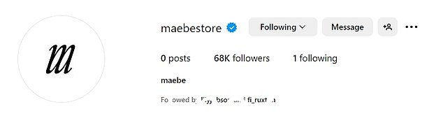 这是在名为 Instagram 帐户之后出现的Maebe 商店如雨后春笋般涌现，并很快吸引了一批追随者。该帐户目前拥有超过 68,000 名关注者，但仅关注一个人 - Molly-Mae