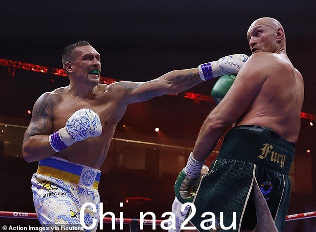 据估计，今年早些时候有 2000 万人非法观看了 Oleksandr Usyk（左）与泰森·富里（右）的比赛，广播公司损失了约 9500 万英镑的收入