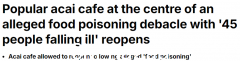 仅仅一周后，悉尼咖啡馆重新开业！此前，人们因集体食物中毒被勒令关闭（图）