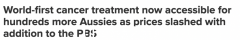 PBS 又收录了两种救命药物！全球首个疗法造福血癌患者 药价大幅下降（图）