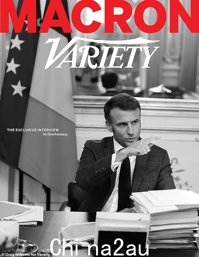 埃马纽埃尔·马克龙 (Emmanuel Macron) 冒充最新一期《综艺》杂志的封面明星，谈论了所有关于女性的事情