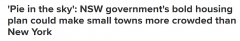 新南威尔士州住房建设计划被判纸上谈兵！小镇可能比纽约更拥挤，当地居民愤怒：缺乏常识（图）