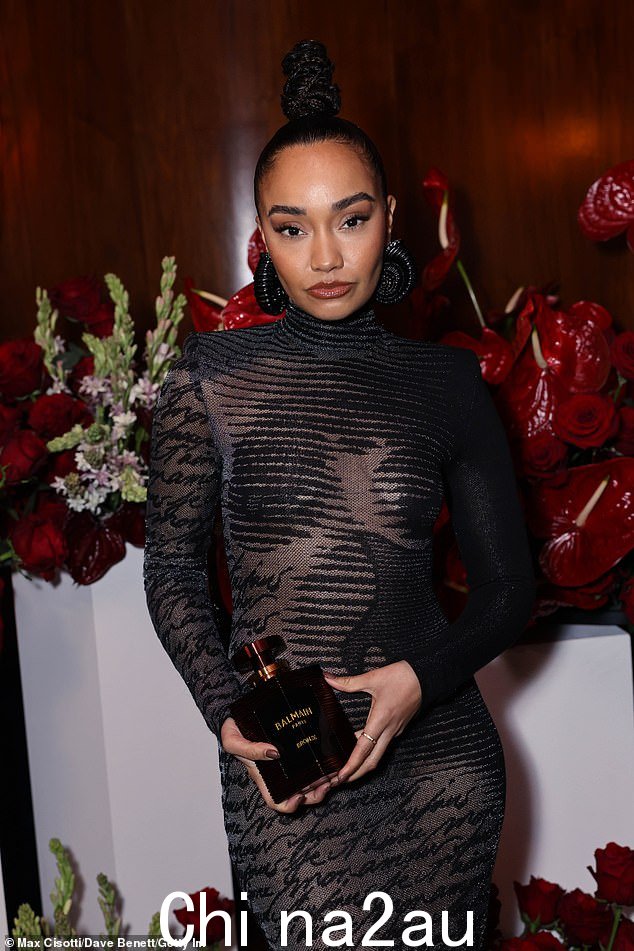 Leigh-Anne Pinnock 周四在多佛出席英国《Vogue》x Balmain 美容晚宴时，身着透明黑色连衣裙，让人心跳加速