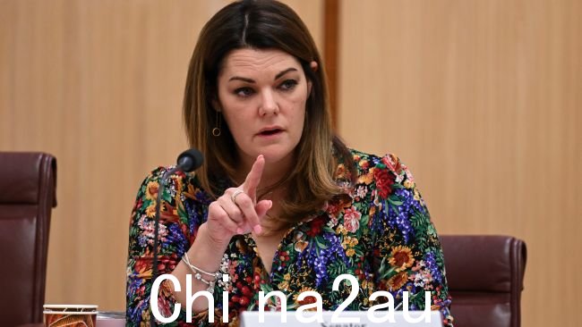 绿党参议员莎拉·汉森-杨(Sarah Hanson-Young)在周二的参议院委员会预算听证会上与工党参议员珍妮·麦卡利斯特(Jenny McAllister)发生了激烈的争执。图片：NCA NewsWire / Martin Ollman