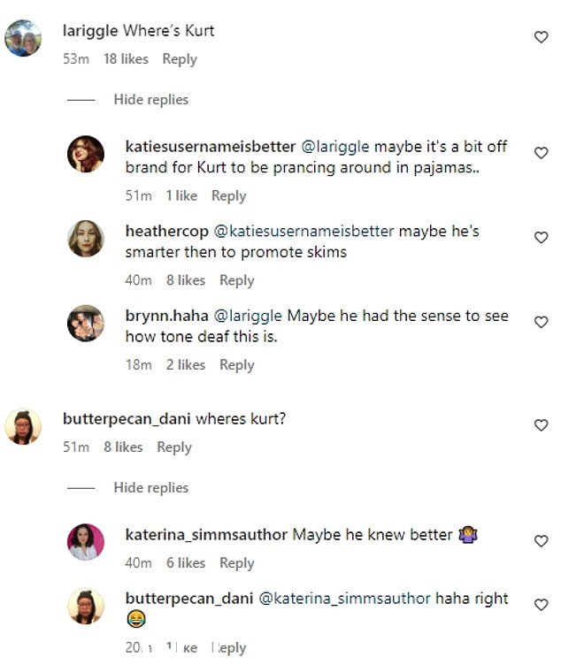 '库尔特在哪里？'有人问，另一位 Instagram 用户回答道：“Kurt 穿着睡衣到处乱跑可能有点不合时宜。” class=