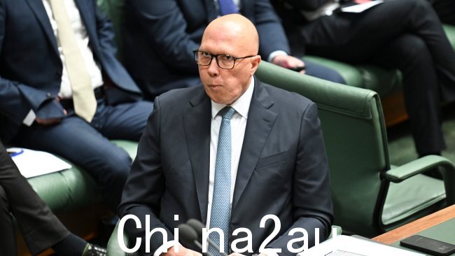 反对党领袖 Peter Dutton 将工党的现金授权称为“思想泡沫”。图片：NewsWire / Martin Ollman