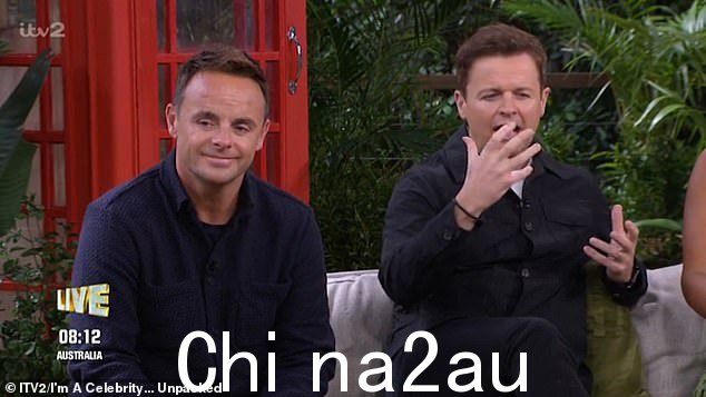 我是名人的 Ant McPartlin 在星期三晚上的衍生节目 Bushtucker 审判中因“不尝试”而向 Dean McCullough 伸出了爪子