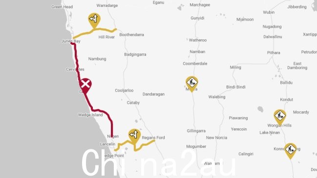 该地区多条道路仍然关闭。图片：西澳主要道路