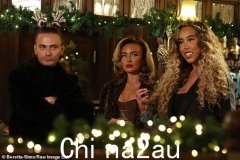 TOWIE 的 Ella Rae-Wise 身着活泼的豹纹迷你裙引人注目，而 Dani Imbert 身着黑色露脐上衣在演员阵容电影圣诞特辑中展示腹肌