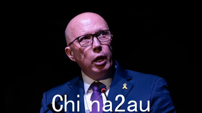 反对党领袖 Peter Dutton 宣布他的政府将成立一个由澳大利亚联邦委员会领导的反犹太主义工作组警察、ASIO 和其他执法和情报机构。图片：NewsWire / Monique Harmer